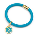Turquoise Lamb Leather Turquoise Medical Gold ID Bracelet